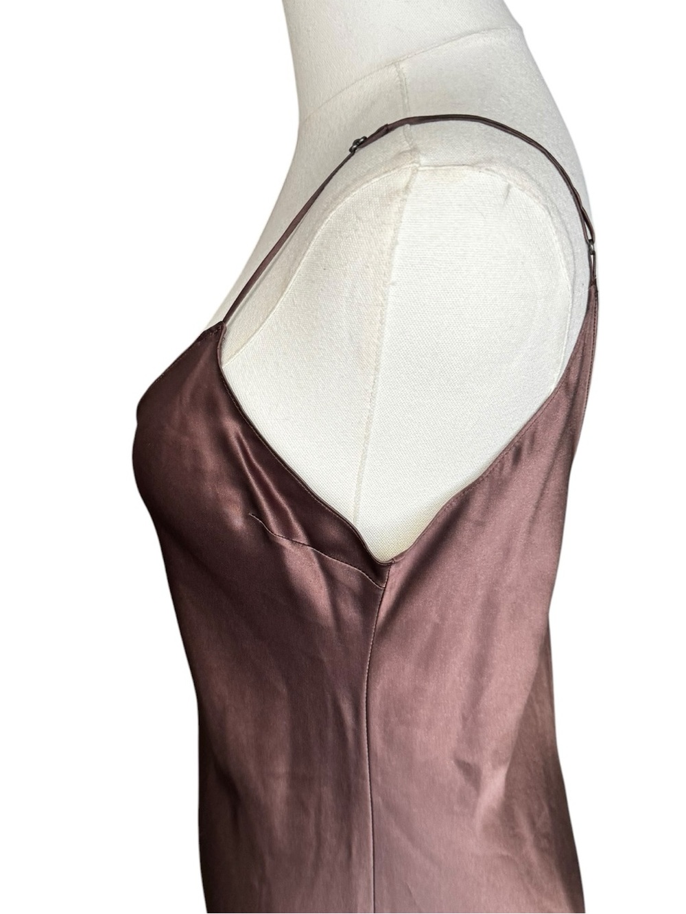 NWT Dannijo Mossy Maxi Slip Dress Dark Brown Medium - Picture 6 of 12